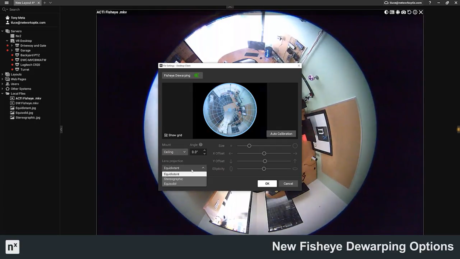 New Fisheye Lens Dewarping Options in Nx Witness v4.2 Network Optix